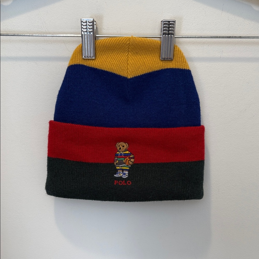 Polo Bear Polo Ralph Lauren striped toque